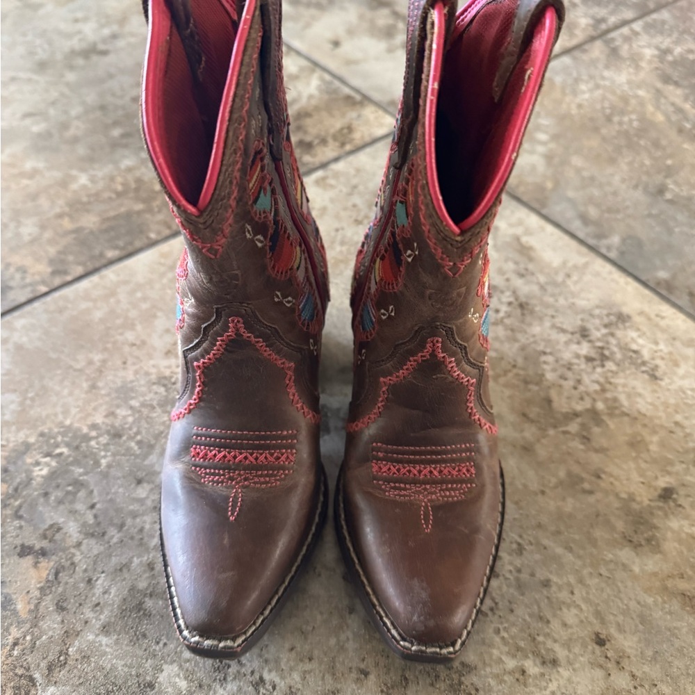 Ariat Kid's Desert Diva Western Boots in brown leather Toddler Size 9